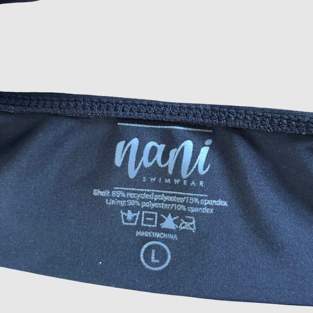 Nani Point Break Crop Swim Top Black Racerback Athletic Bikini Top Women’s Large - Picture 6 of 6